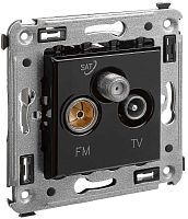 Розетка TV+FM+SAT Оконечная без рамки DKC Avanti 3-м. черный квадрат картинка